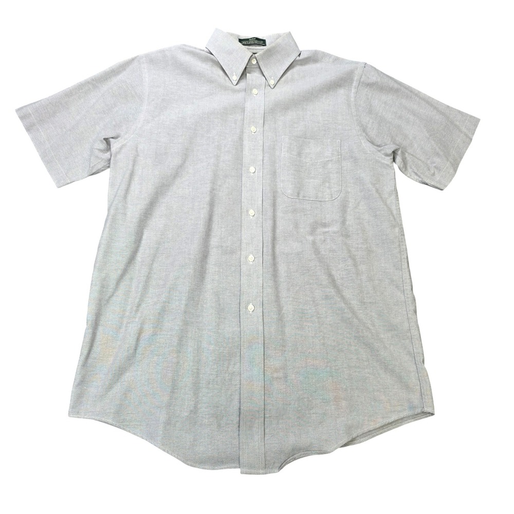 Croft & Barrow Short Sleeve Button Down Shirt Men's Size 15.5 Light Gray